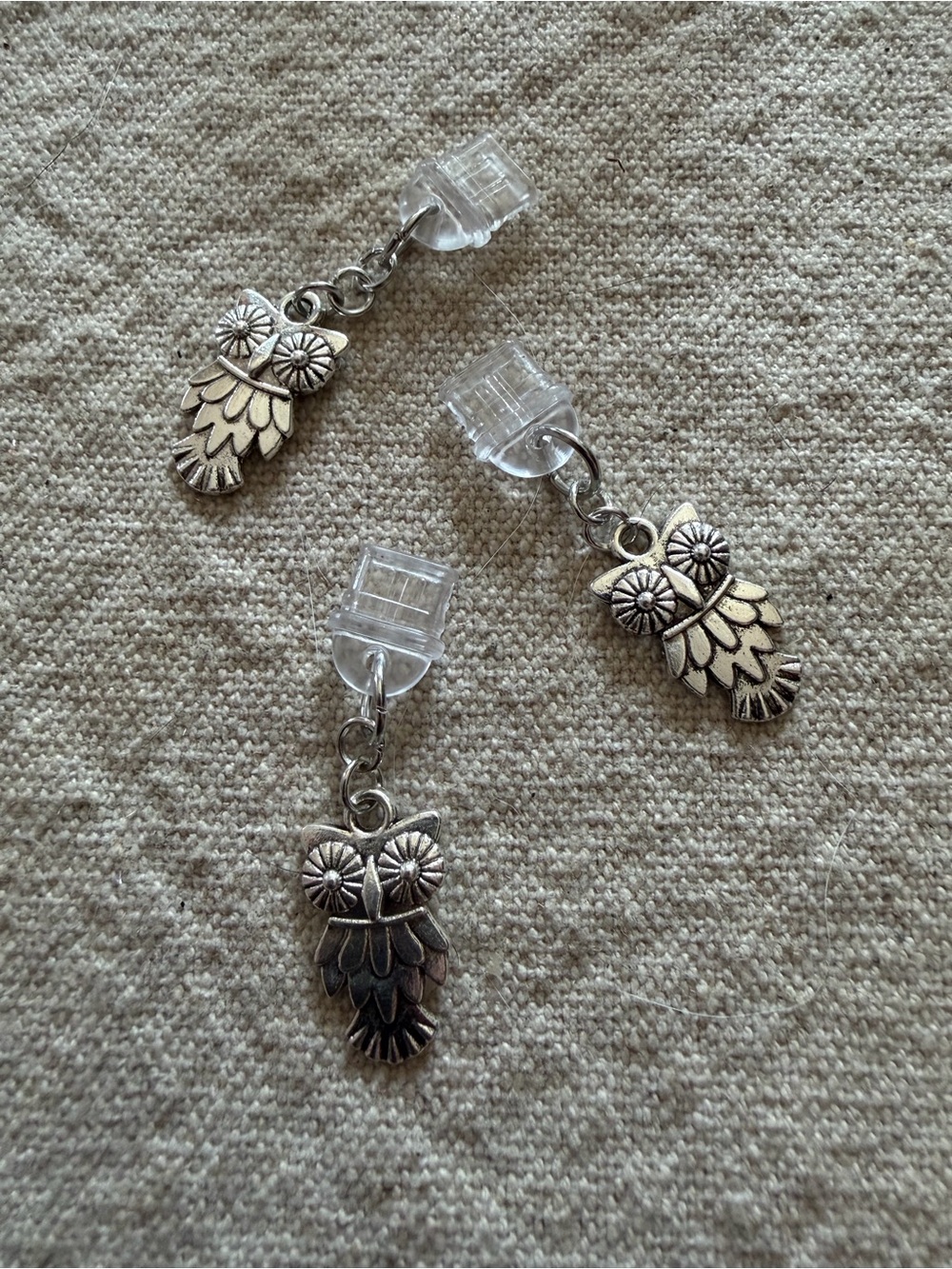 Silver Owl Dangle Charms for USB-C devices with dust plug x3